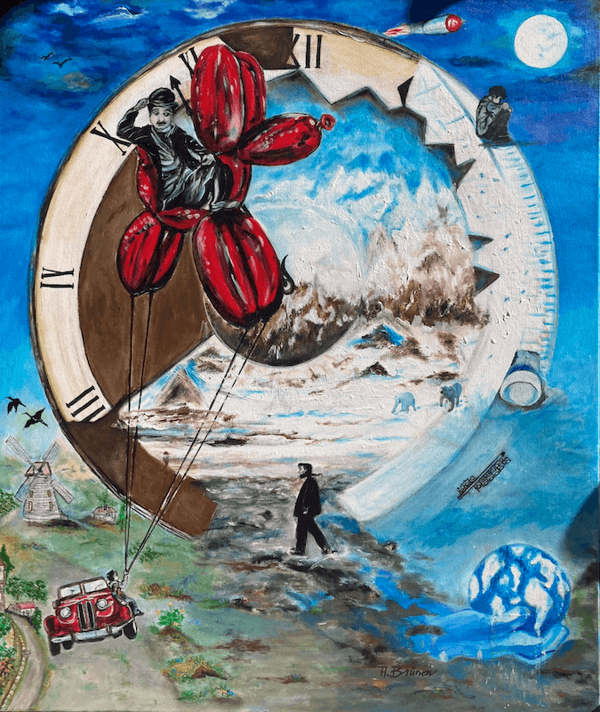 Nr. 290: Die goldene Zeit - nun im Klimawandel 100 x 120 cm.