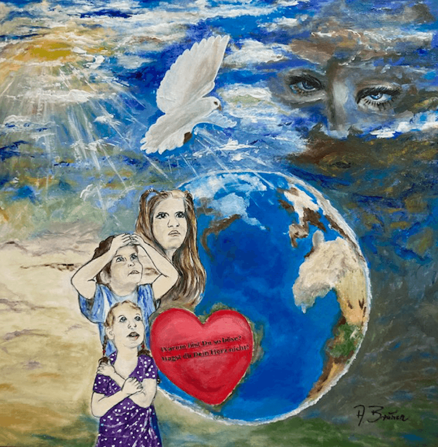 Nr. 291: Warum bist du so böse, magst du dein Herz nicht 90 x 90 cm.