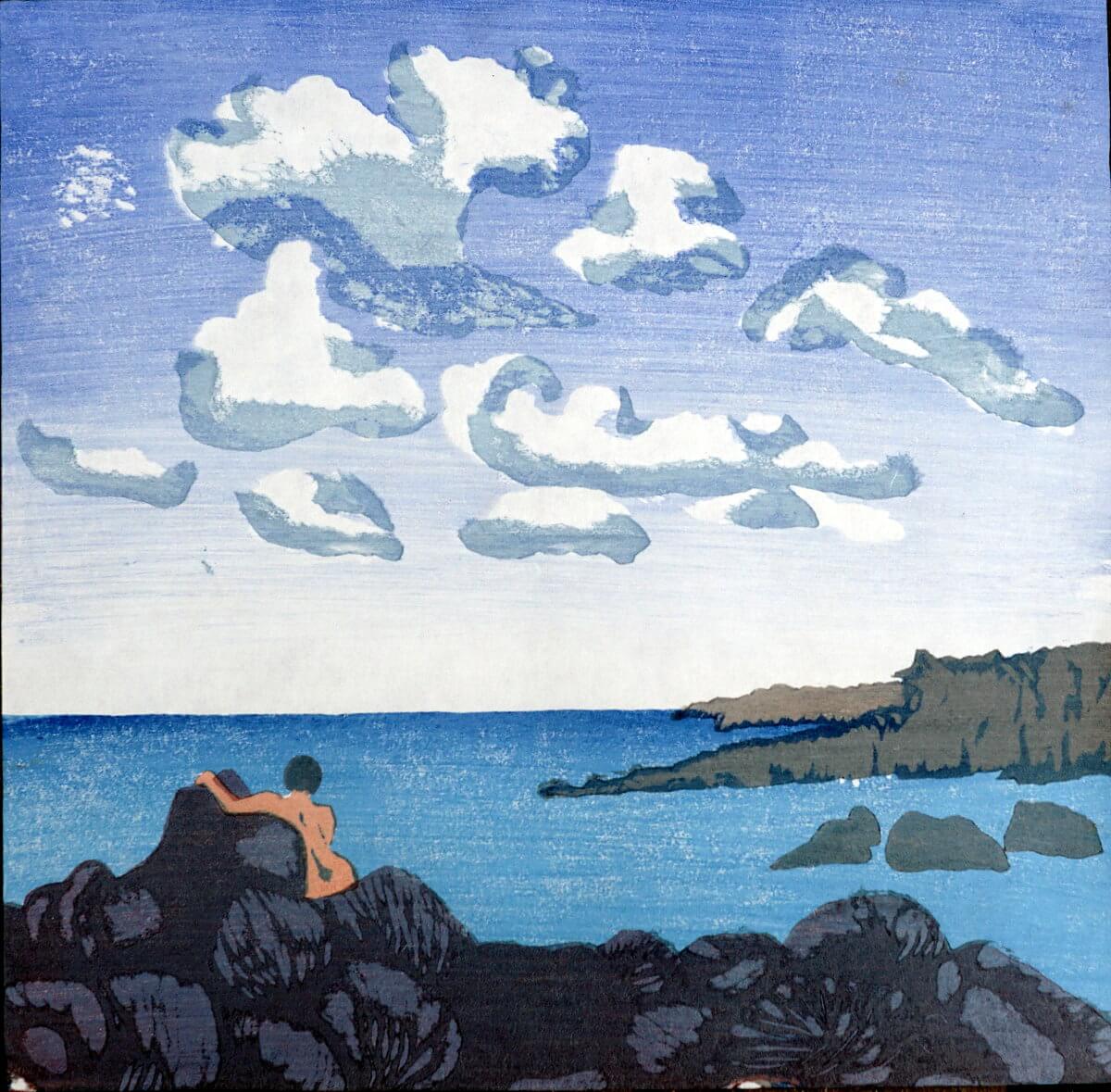 Entspannung, 34x36, Mokuhanga - Japanischer Holzschnitt von 10 Blöcken