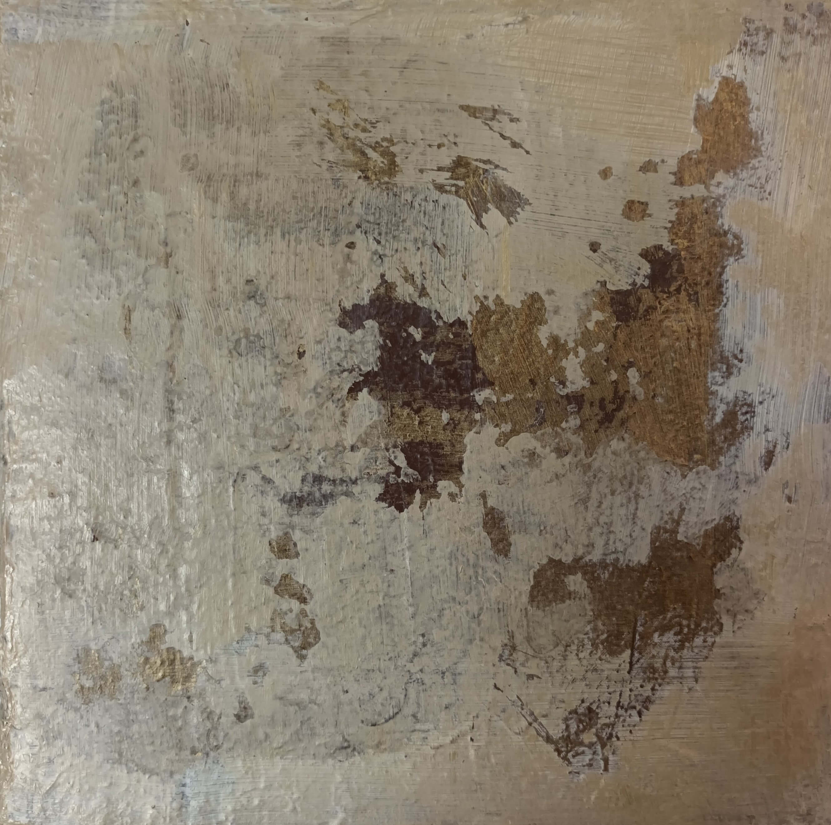 Fragment, 20 x 20 cm, Mixed Media auf Holz, 2025