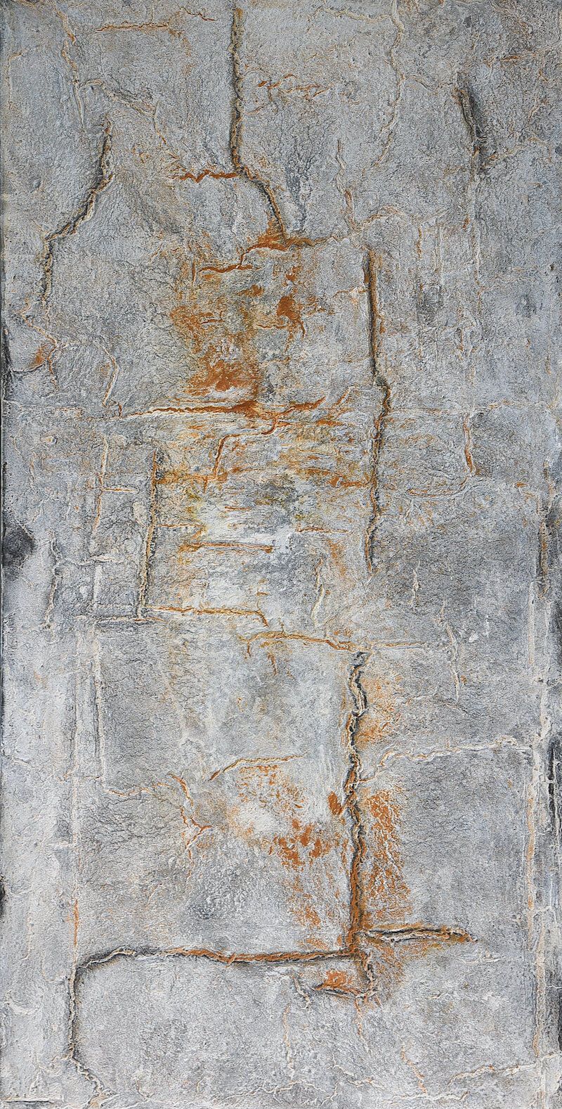 Marmormehl, Sumpfkalk, Kalkkasein, Pigmente, Eitempera auf Leinwand 60 x 120 cm, 2025