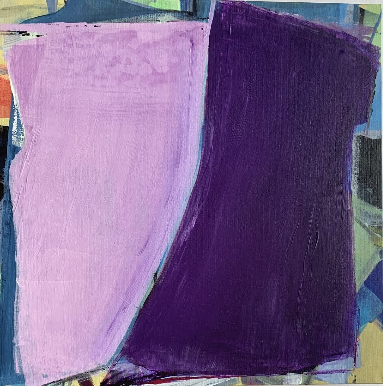 Karin Thiel, Rosa Violetta, 50x50 cm, Acryl, Leinwand, 2025